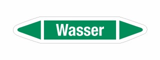Rohrleitungskennzeichnung Aufkleber Etikett Wasser DIN 2403 Wasser - 125 x 25 mm / 20 Stück