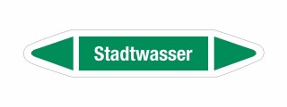 Rohrleitungskennzeichnung Aufkleber Etikett Stadtwasser DIN 2403 Wasser - 125 x 25 mm / 10 Stück
