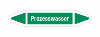 Rohrleitungskennzeichnung Aufkleber Etikett Prozesswasser DIN 2403 Wasser - 180 x 36 mm / 100 Stück