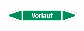 Rohrleitungskennzeichnung Aufkleber Etikett Vorlauf DIN 2403 Wasser - 250 x 50 mm / 20 Stück