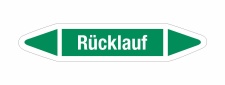 Rohrleitungskennzeichnung Aufkleber Etikett R&uuml;cklauf...
