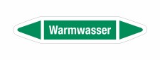 Rohrleitungskennzeichnung Aufkleber Etikett Warmwasser...