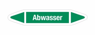 Rohrleitungskennzeichnung Aufkleber Etikett Abwasser DIN 2403 Wasser - 125 x 25 mm / 20 Stück