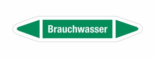 Rohrleitungskennzeichnung Aufkleber Etikett Brauchwasser DIN 2403 Wasser - 75 x 15 mm / 50 Stück