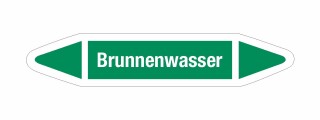 Rohrleitungskennzeichnung Aufkleber Etikett Brunnenwasser DIN 2403 Wasser - 125 x 25 mm / 50 Stück