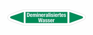 Rohrleitungskennzeichnung Aufkleber Demineralisiertes Wasser DIN 2403 Wasser