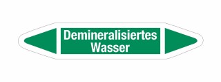 Rohrleitungskennzeichnung Aufkleber Demineralisiertes Wasser DIN 2403 Wasser - 180 x 36 mm / 50 Stück