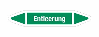 Rohrleitungskennzeichnung Aufkleber Etikett Entleerung DIN 2403 Wasser - 75 x 15 mm / 250 Stück