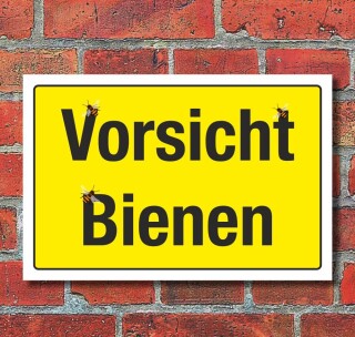 Schild Warnschild Hinweis Vorsicht Bienen 3 mm Alu-Verbund 450 x 300