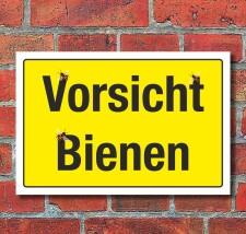 Schild Warnschild Hinweis Vorsicht Bienen 3 mm...