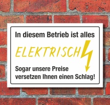 Schild Alles elektrisch Preise versetzen Schlag...