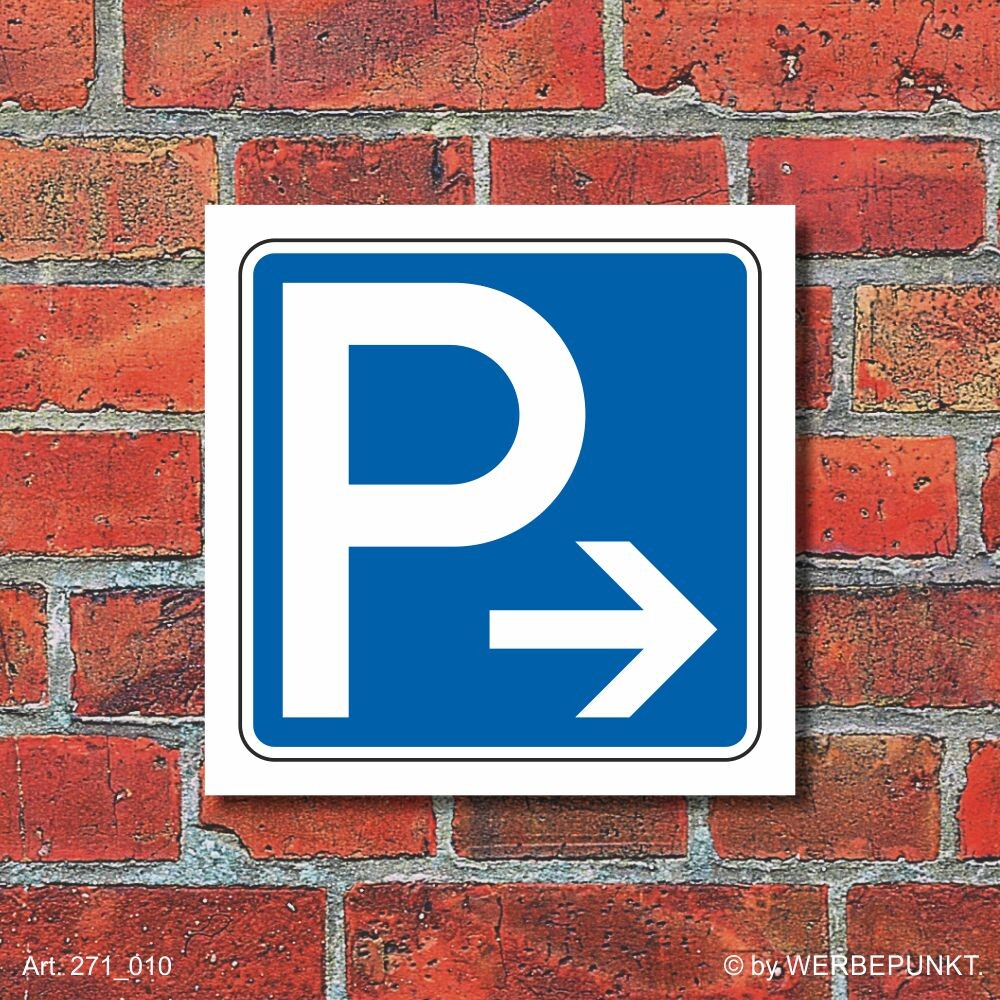 Parkplatzschild Mit Pfeil
