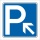 Schild Parkplatz Pfeil links aufw&auml;rts Hinweisschild Parkplatzschild 400 x 400mm