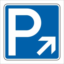 Schild Parkplatz Pfeil rechts aufwärts Hinweisschild...