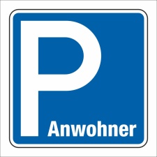 Schild Parkplatz Anwohner Hinweisschild Parkplatzschild 400 x 400 mm