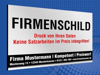 Firmenschild - 450 x 300 mm