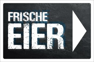 Schild Frische Eier Pfeil Rechts 450 x 300 mm