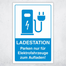 Schild Parkplatz Ladestation E-Auto Elektroauto Fahrzeuge...