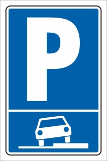 Schild Parken auf Gehwegen Rechts 3 mm Alu-Verbund - 300 x 200 mm