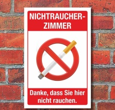 Schild Nichtraucherzimmer Rauchen verboten Hinweisschild...