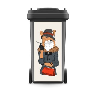 Mülltonnenaufkleber Mülltonne Mülleimer Abfalltonne Sticker Fuchs Elegant Tier- 740 x 370 mm