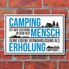 Schild Camping Zustand Mensch Erholung Geburtstag...