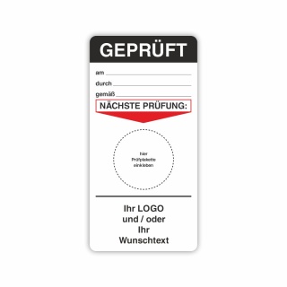 Grundetikett Pr&uuml;fetikett Gepr&uuml;ft N&auml;chste Pr&uuml;fung Aufkleber 45 x 90 mm