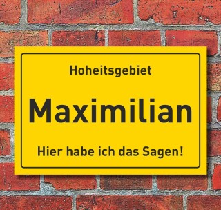 Ortschild Hoheitsgebiet Geschenk Geburtstag Hausschild 3 mm Alu-Verbund