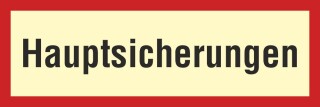 Hauptsicherungen - Aufkleber 300 x 100 mm