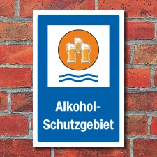 Schild Alkohol Schutzgebiet Bier Geschenk Geburtstag 3 mm...