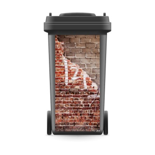 Mülltonnenaufkleber Mülltonne Mülleimer Abfalltonne Sticker Mauer Ziegel Wand- 800 x 370 mm