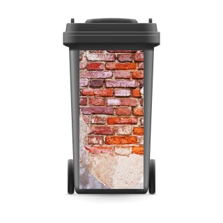 Mülltonnenaufkleber Mülltonne Mülleimer Abfalltonne Sticker Wand Mauer Ziegel- 740 x 370 mm