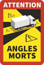 Toter Winkel Angles Morts - LKW / Magnetfolie 1 Stück