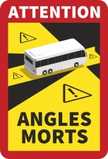 Toter Winkel Angles Morts - Bus / Aufkleber 1 St&uuml;ck