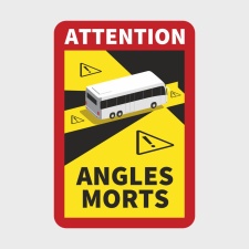 Toter Winkel Angles Morts - Bus / Magnetfolie 1 Stück