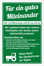 Schild Landwirtschaft Futterwiese Acker Kein Hundekot M&uuml;ll 3 mm Alu-Verbund