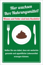 Schild Landwirtschaft Futterwiese Nahrungsmittel Kein Hundeklo 3 mm Alu-Verbund 450 x 300 mm