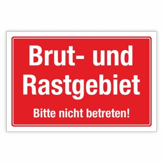 Warnschild „Brut- und Rastgebiet“ – Bitte nicht betreten – Alu-Verbund 3 mm 300 x 200 mm UV-Direktdruck