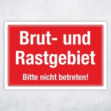Warnschild „Brut- und Rastgebiet“ – Bitte nicht betreten – Alu-Verbund 3 mm 300 x 200 mm UV-Direktdruck