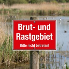 Warnschild „Brut- und Rastgebiet“ – Bitte nicht betreten – Alu-Verbund 3 mm 300 x 200 mm UV-Direktdruck