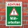 Schild Achtung M&auml;harbeiten Baustelle Gefahr Hinweis 3 mm Alu-Verbund