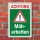 Schild Achtung Mäharbeiten Baustelle Gefahr Hinweis 3 mm Alu-Verbund 450 x 300 mm