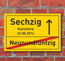 60. Geburtstag Ortsschild Geschenk Geburtstag Hausschild...