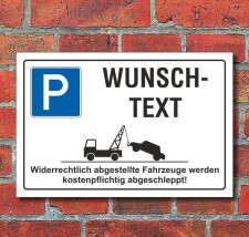 Schild Parkplatz Ihr Text Wunschtext 3 mm Alu-Verbund 600...