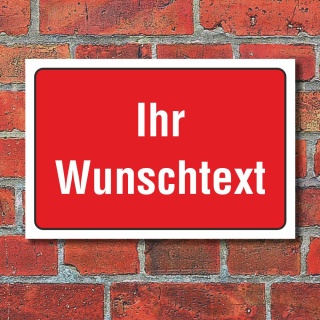 Schild Hinweisschild Wunschtext Firmenschild Praxisschild Wetterfest 3mm Alu-Verbund 300 x 200 mm 4 - Rot