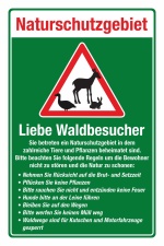 Schild Naturschutzgebiet Regeln Hunde anleinen Brut...