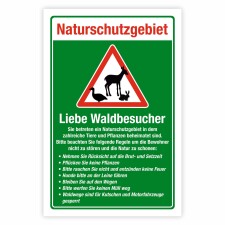 Hinweisschild „Naturschutzgebiet“ –...