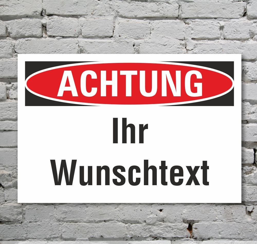 Kombischild Hinweisschild Firmenschild Wunschtext Eigener Text 3 mm Alu-Verbund 