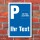 Schild Parken Parkplatz Stellplatz Ihr Text Wunschtext mit Pfeil 3 mm Alu-Vebund