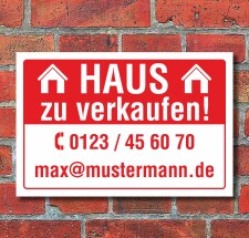 Schild Haus zu verkaufen Wetterfest Alu-Verbund 3 mm 600...